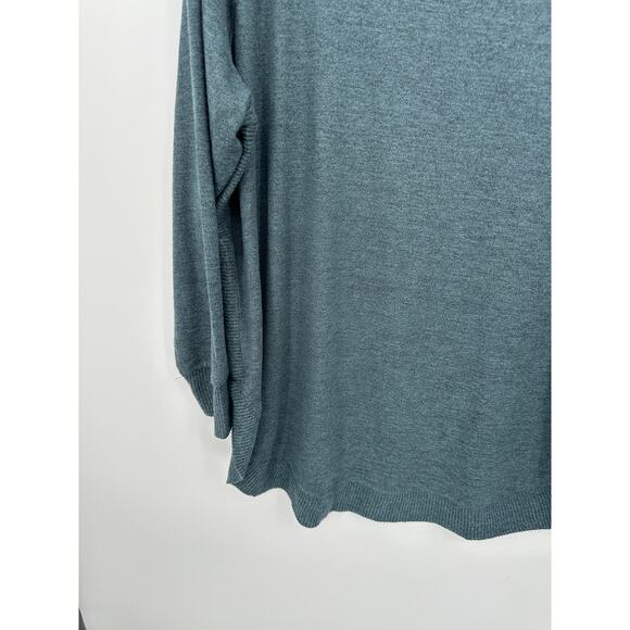 Maurices Tunic Sweater Women 2X Blue Green Scoop Neck Butter Soft NWT Long - Picture 3 of 7